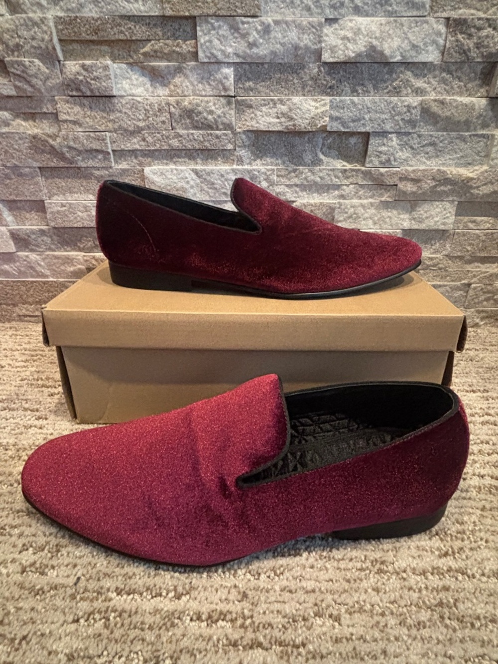Steve Madden Men’s ARLYN Burgundy Velvet Dress Shoes